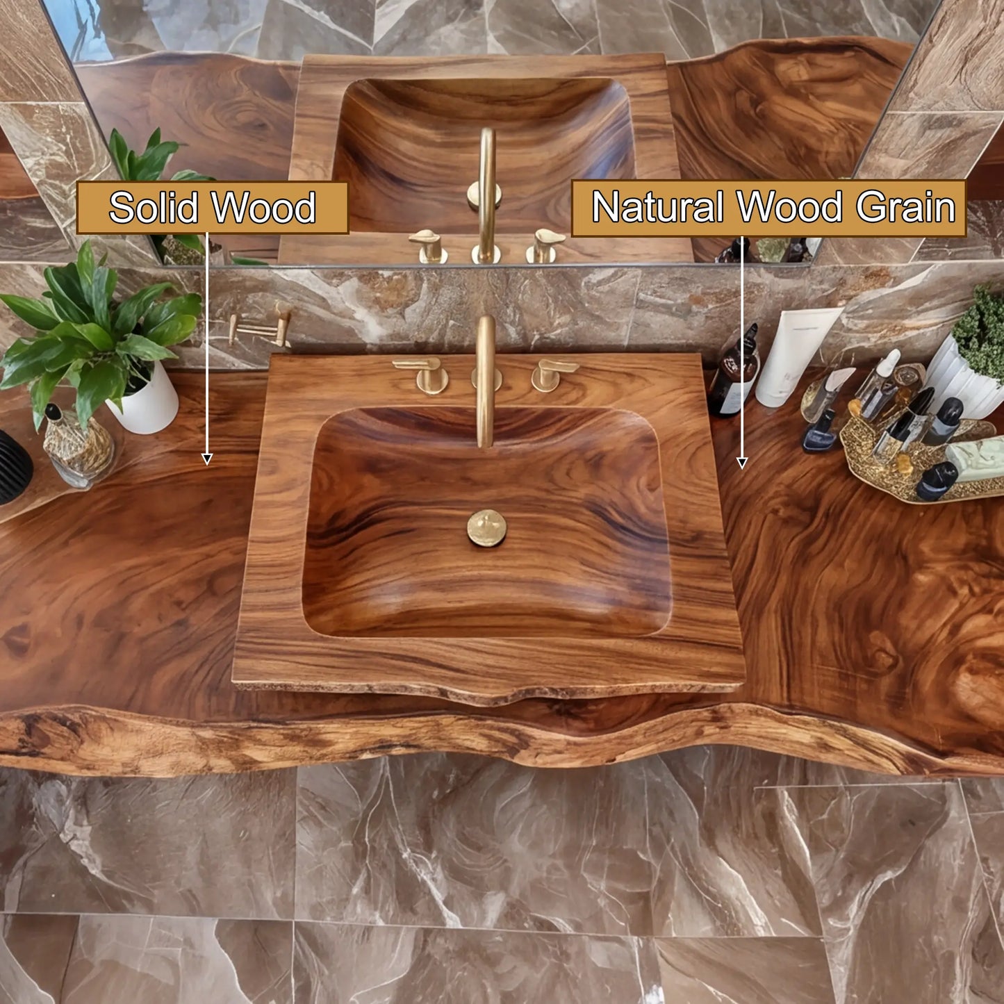 Alvera Live Edge Solid Wood Floating Bathroom Vanity SPA365894 Lynnsnail