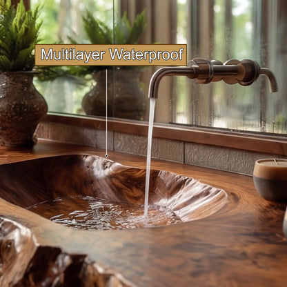 Alveric Sculpted Live Edge Solid Wood Floating Bathroom Vanity with Integrated Sink SPA365248 Lynnsnail