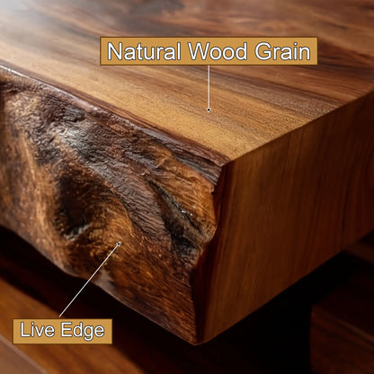 Alveris Live Edge Solid Wood Floating Bathroom Vanity with Integrated Sink SPA642310 Lynnsnail