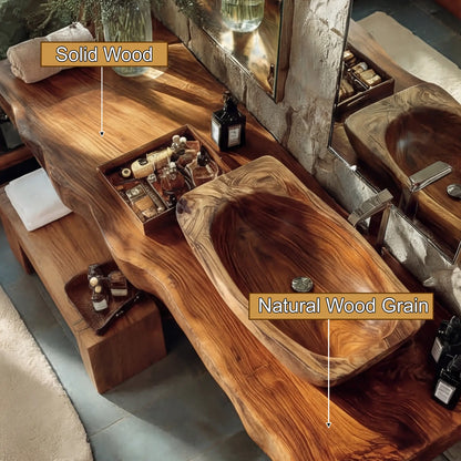 Alveron Live Edge Solid Wood Floating Bathroom Vanity SPA601905 Lynnsnail