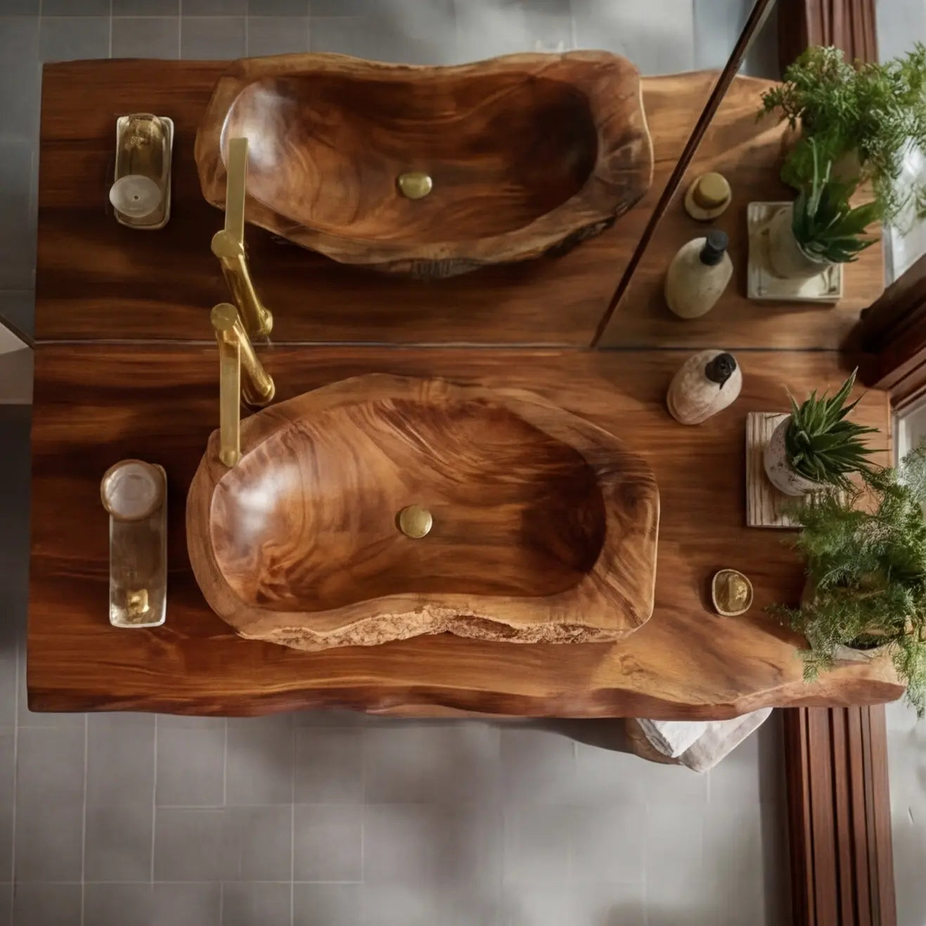 Alverra Live Edge Solid Wood Floating Bathroom Vanity SPA301509 Lynnsnail