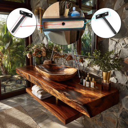Alvoria Live Edge Solid Wood Floating Bathroom Vanity SPA563429 Lynnsnail