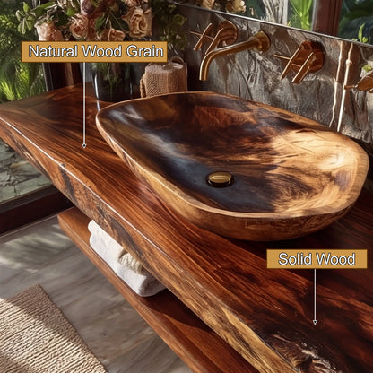 Alvoria Live Edge Solid Wood Floating Bathroom Vanity SPA563429 Lynnsnail