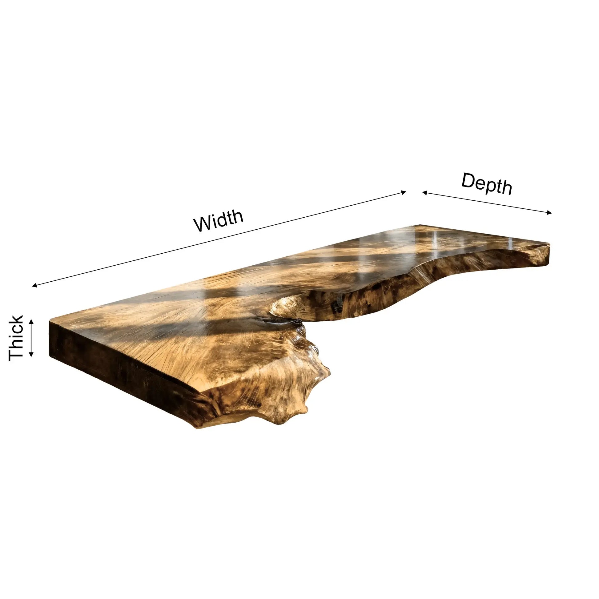Arborex Live Edge Solid Wood Floating Desk Lynnsnail