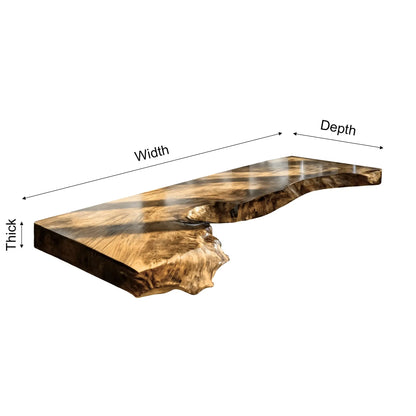 Arborex Live Edge Solid Wood Floating Desk Lynnsnail