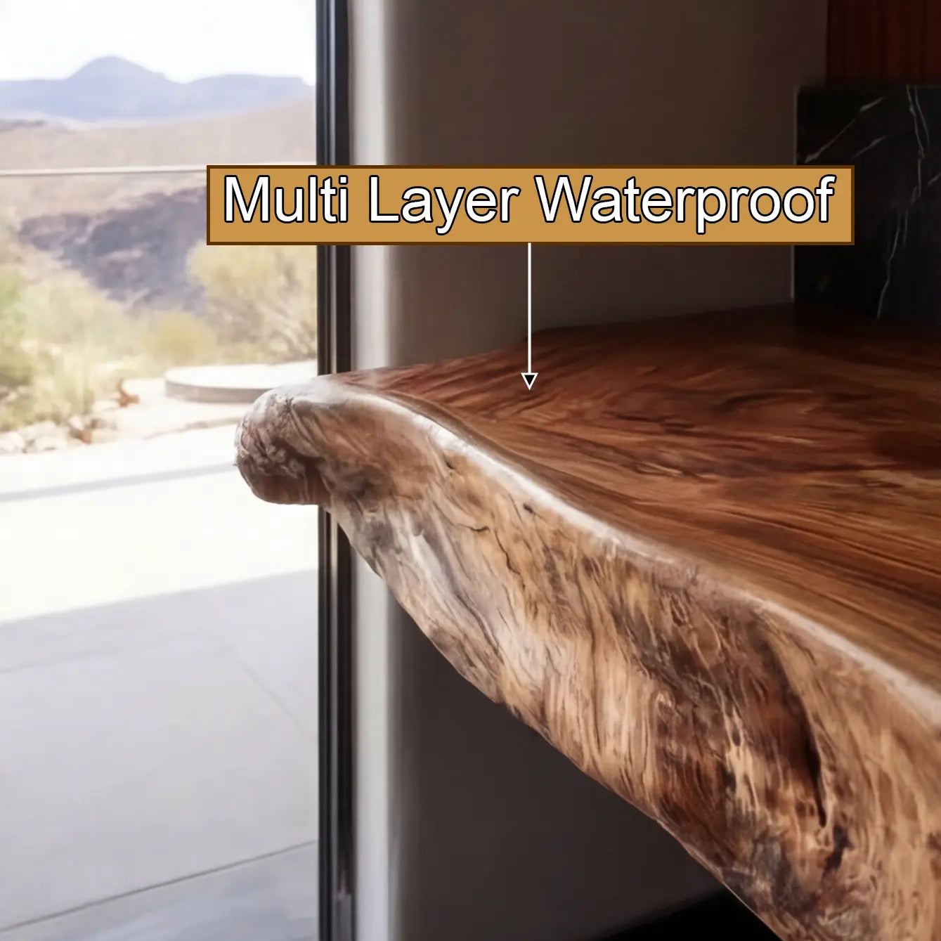 Ardento Sculpted Live Edge Solid Wood Floating Bathroom Vanity with Integrated Sink SPA353452 Lynnsnail