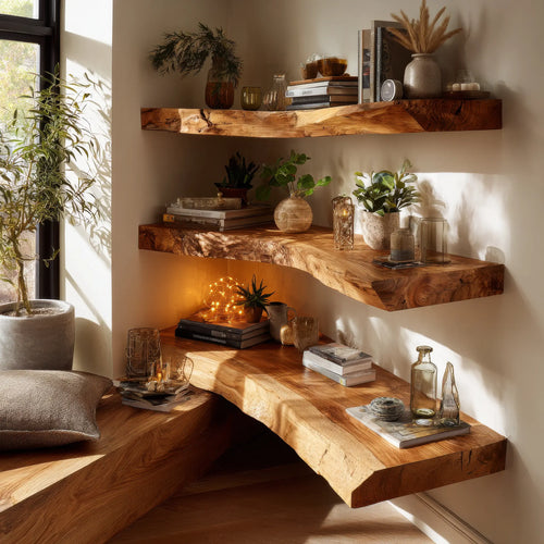 Ardorin Live Edge Solid Wood Floating Shelf SPA846446 Lynnsnail