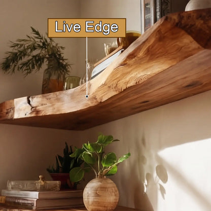 Ardorin Live Edge Solid Wood Floating Shelf SPA846446 Lynnsnail