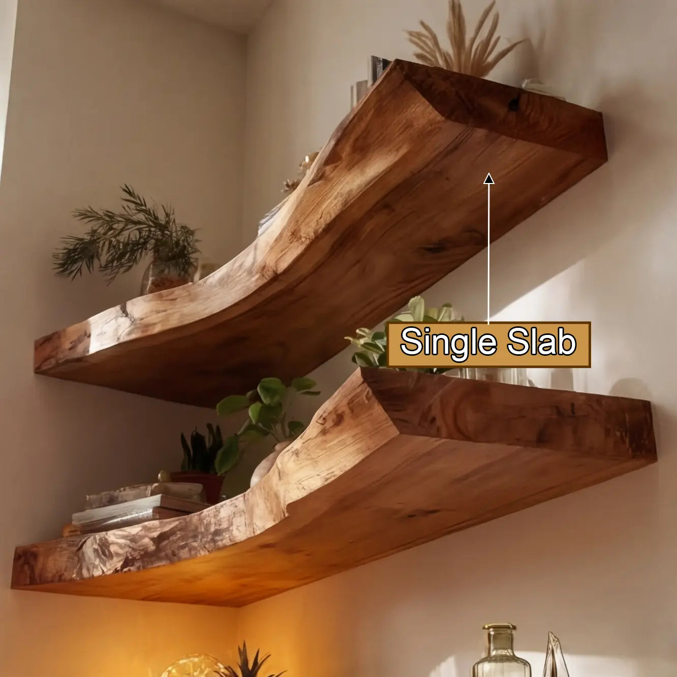 Ardorin Live Edge Solid Wood Floating Shelf SPA846446 Lynnsnail