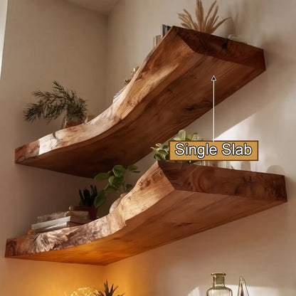 Ardorin Live Edge Solid Wood Floating Shelf SPA846446 Lynnsnail