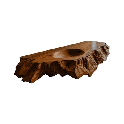 Arvella Live Edge Solid Wood Floating Bathroom Vanity with Integrated Sink Lynnsnail