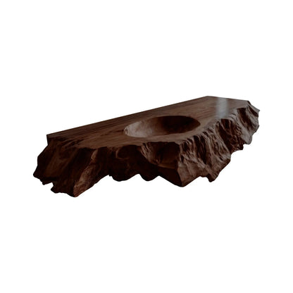 Arvella Live Edge Solid Wood Floating Bathroom Vanity with Integrated Sink Lynnsnail