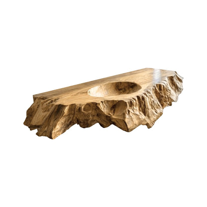 Arvella Live Edge Solid Wood Floating Bathroom Vanity with Integrated Sink Lynnsnail