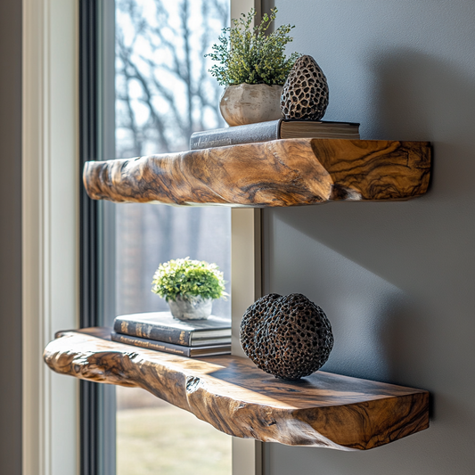 Arveth Live Edge Solid Wood Floating Shelf SPA205208