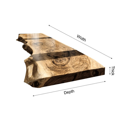 Auralis Live Edge Solid Wood Floating Desk Lynnsnail