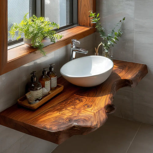 Aurelin Drift Live Edge Floating Bathroom Vanity Lynnsnail