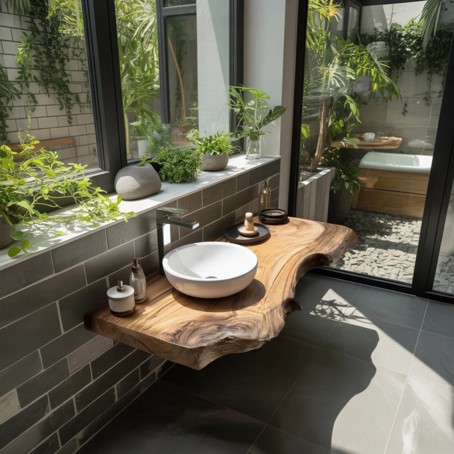 Aurelin Drift Live Edge Floating Bathroom Vanity Lynnsnail