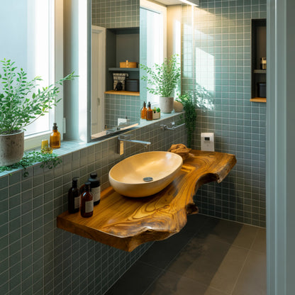 Aurelin Drift Live Edge Floating Bathroom Vanity Lynnsnail