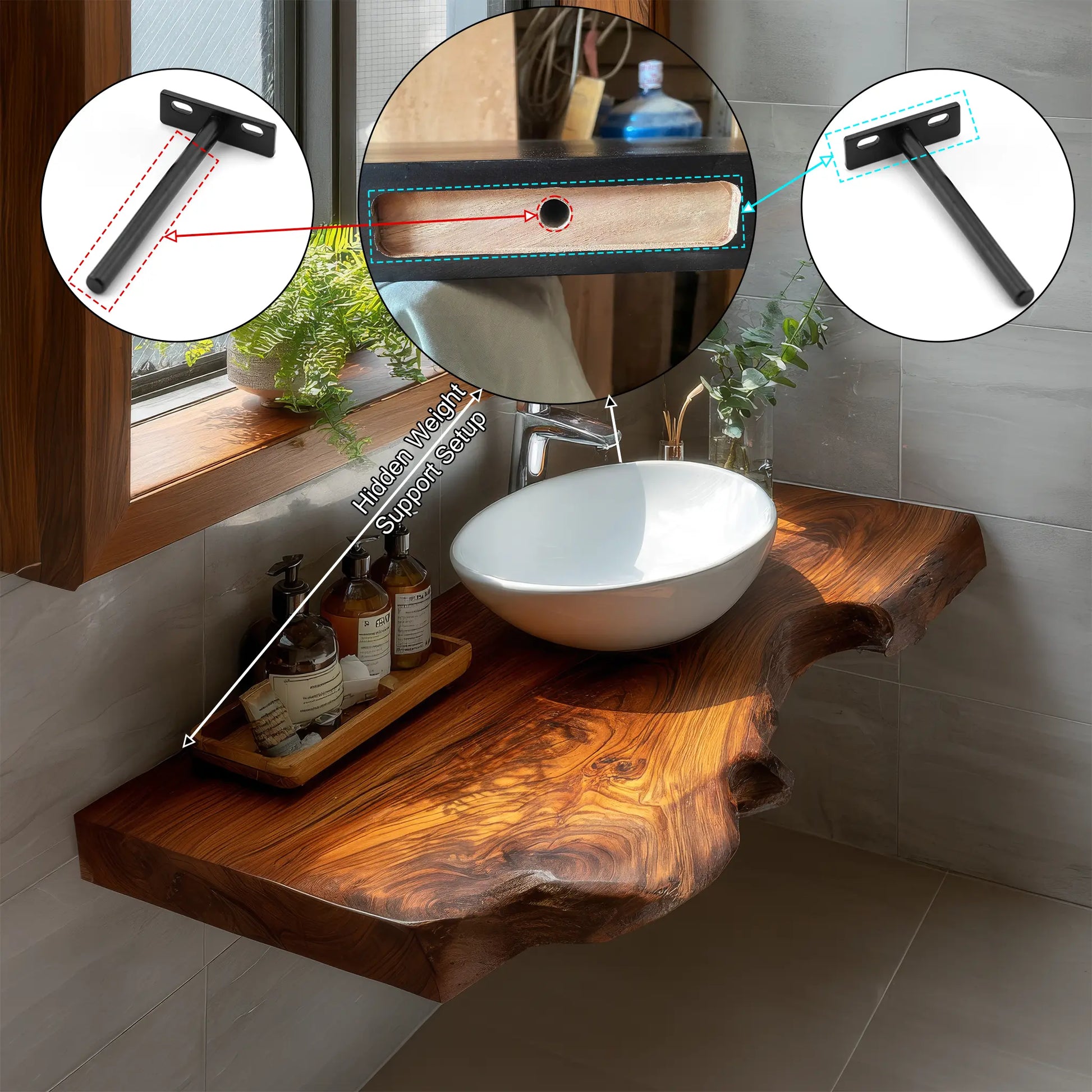 Aurelin Drift Live Edge Floating Bathroom Vanity Lynnsnail
