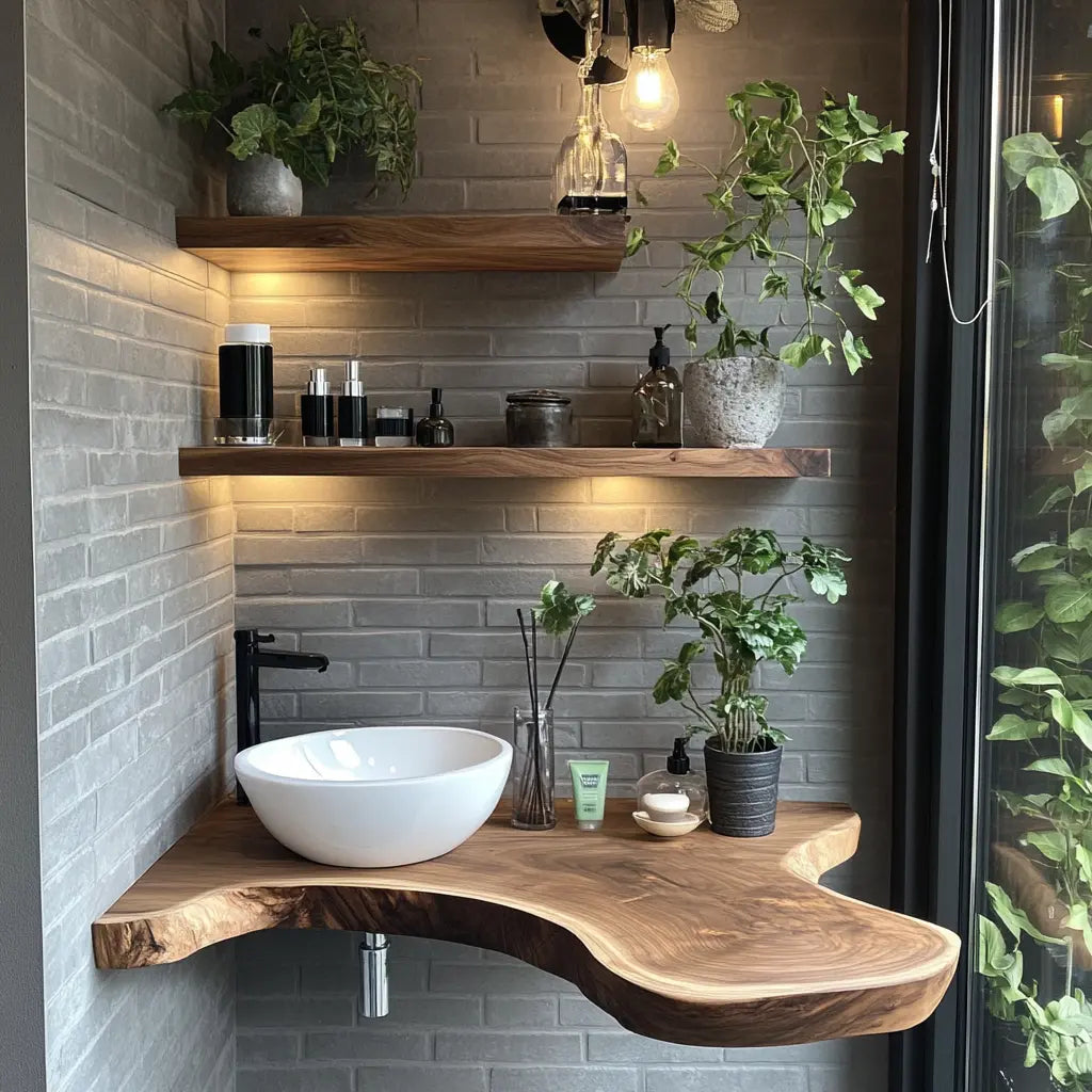 Aurelin Drift Organic Wood Floating Bathroom Vanity Lynnsnail