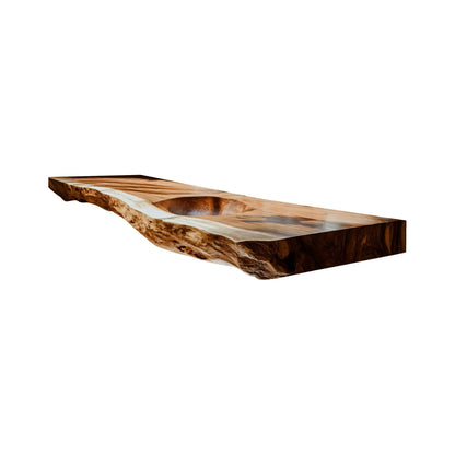 Aurevia Live Edge Solid Wood Floating Bathroom Vanity with Integrated Sink Lynnsnail