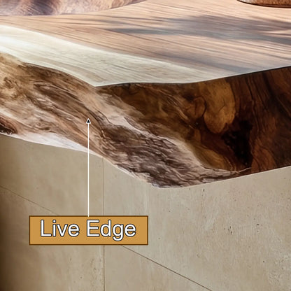 Aurevia Live Edge Solid Wood Floating Bathroom Vanity with Integrated Sink Lynnsnail
