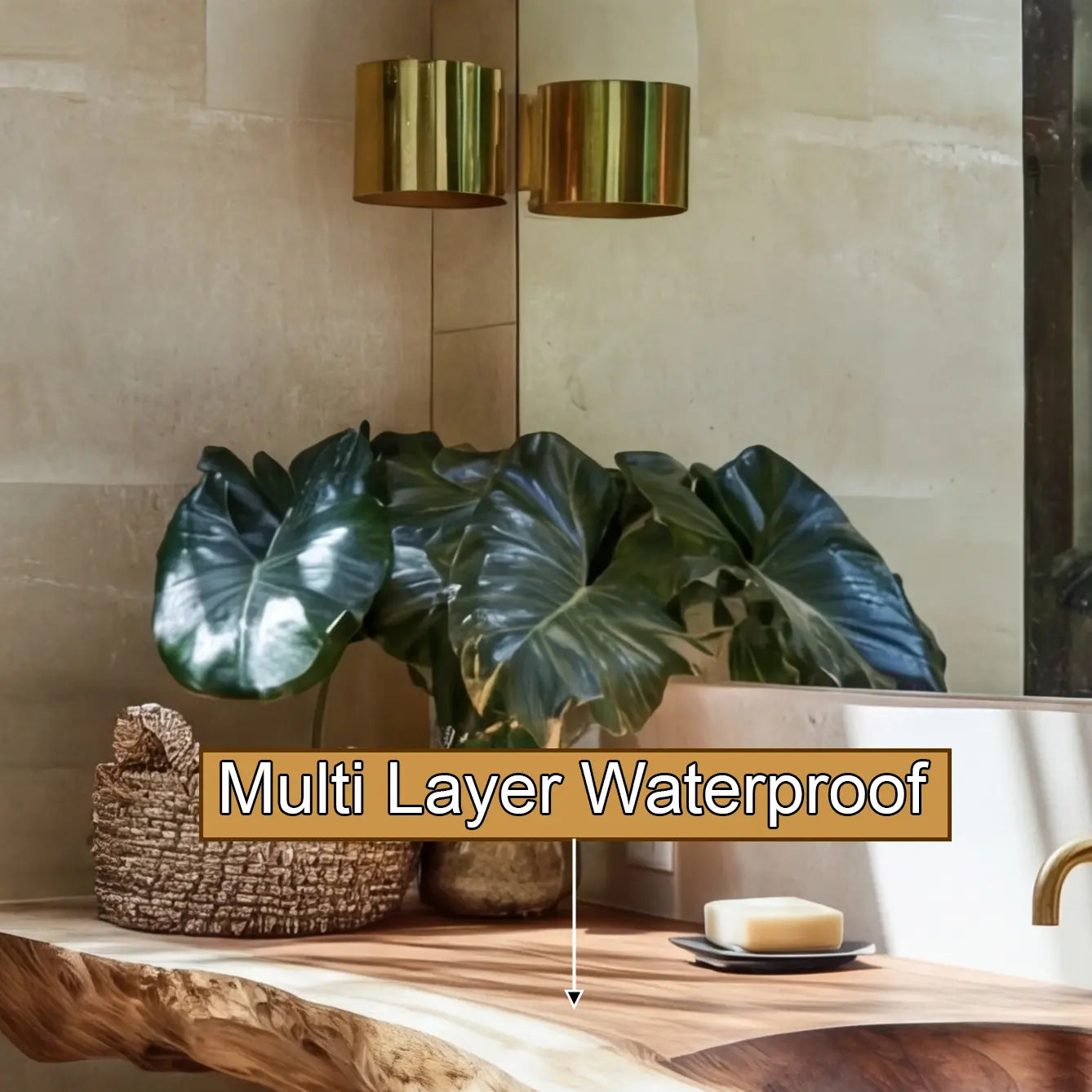 Aurevia Live Edge Solid Wood Floating Bathroom Vanity with Integrated Sink Lynnsnail