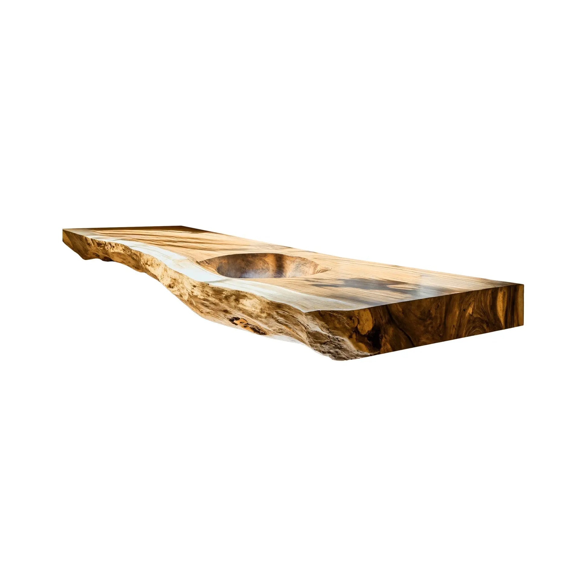 Aurevia Live Edge Solid Wood Floating Bathroom Vanity with Integrated Sink Lynnsnail