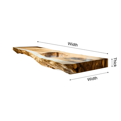 Aurevia Live Edge Solid Wood Floating Bathroom Vanity with Integrated Sink Lynnsnail