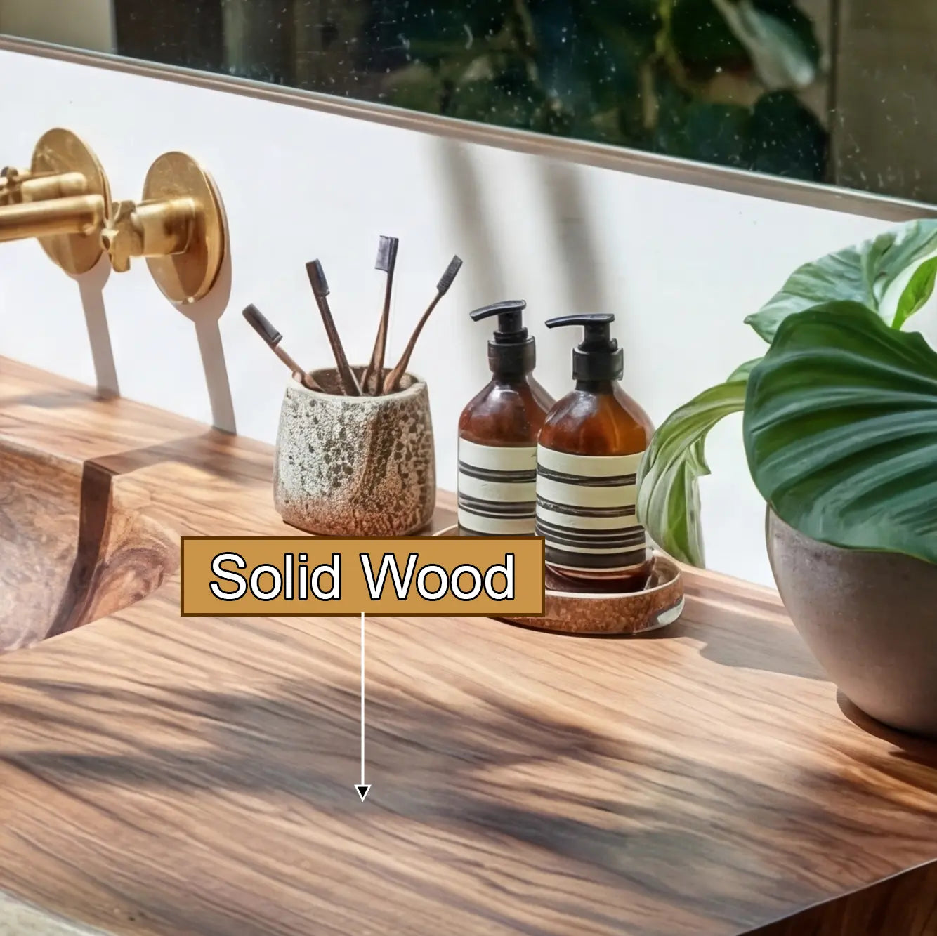Aurevia Live Edge Solid Wood Floating Bathroom Vanity with Integrated Sink Lynnsnail