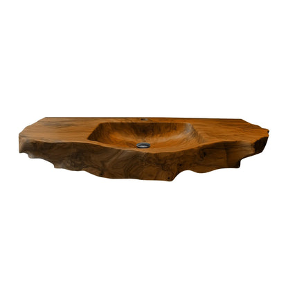 Aurevik Live Edge Solid Wood Floating Bathroom Vanity with Integrated Sink Lynnsnail