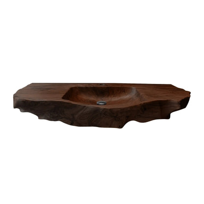 Aurevik Live Edge Solid Wood Floating Bathroom Vanity with Integrated Sink Lynnsnail