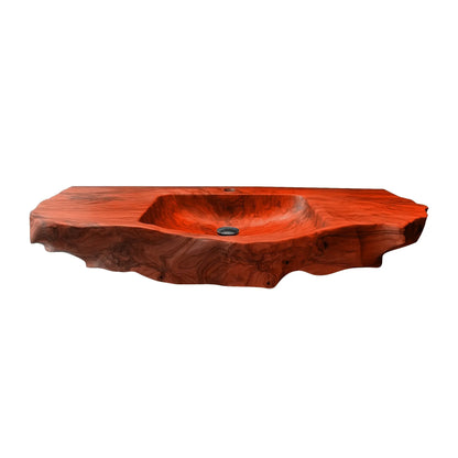 Aurevik Live Edge Solid Wood Floating Bathroom Vanity with Integrated Sink Lynnsnail