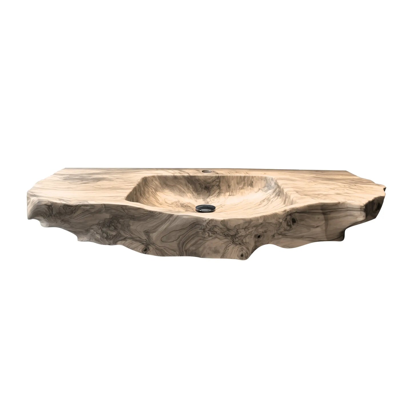 Aurevik Live Edge Solid Wood Floating Bathroom Vanity with Integrated Sink Lynnsnail