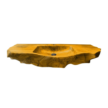 Aurevik Live Edge Solid Wood Floating Bathroom Vanity with Integrated Sink Lynnsnail
