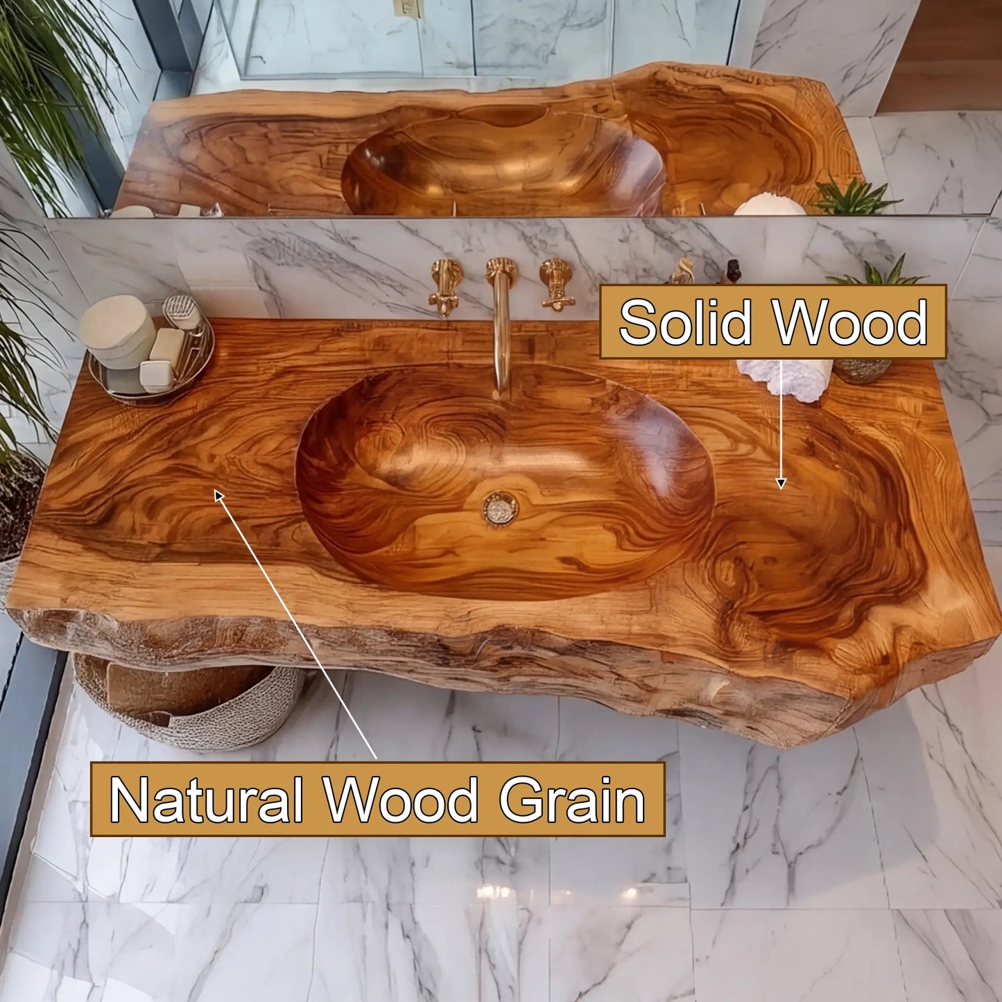 Avensa Live Edge Solid Wood Floating Bathroom Vanity with Integrated Sink SPA362594 Lynnsnail