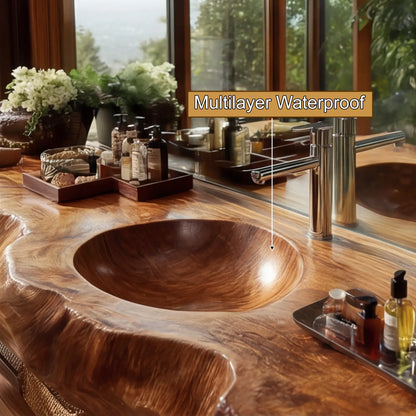 Avensor Live Edge Solid Wood Floating Bathroom Vanity with Integrated Sink SPA563795 Lynnsnail