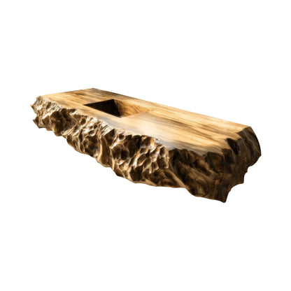 Averion Sculpted Solid Wood Floating Bathroom Vanity with Integrated Sink Lynnsnail