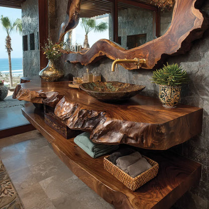 Averra Live Edge Solid Wood Floating Bathroom Vanity SPA230140 Lynnsnail