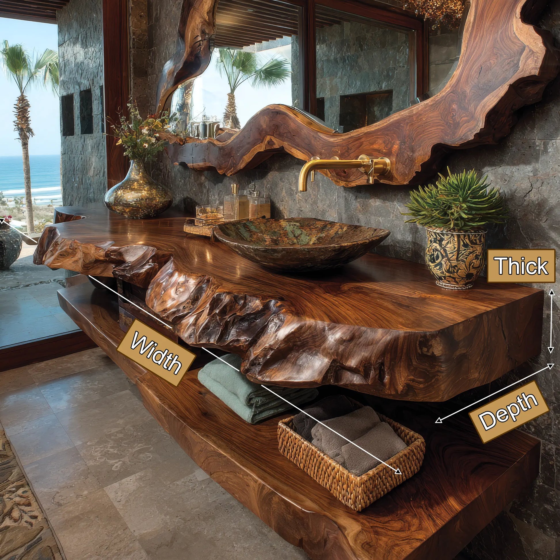 Averra Live Edge Solid Wood Floating Bathroom Vanity SPA230140 Lynnsnail
