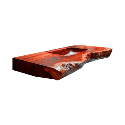 Averra Live Edge Solid Wood Floating Bathroom Vanity with Integrated Sink Lynnsnail