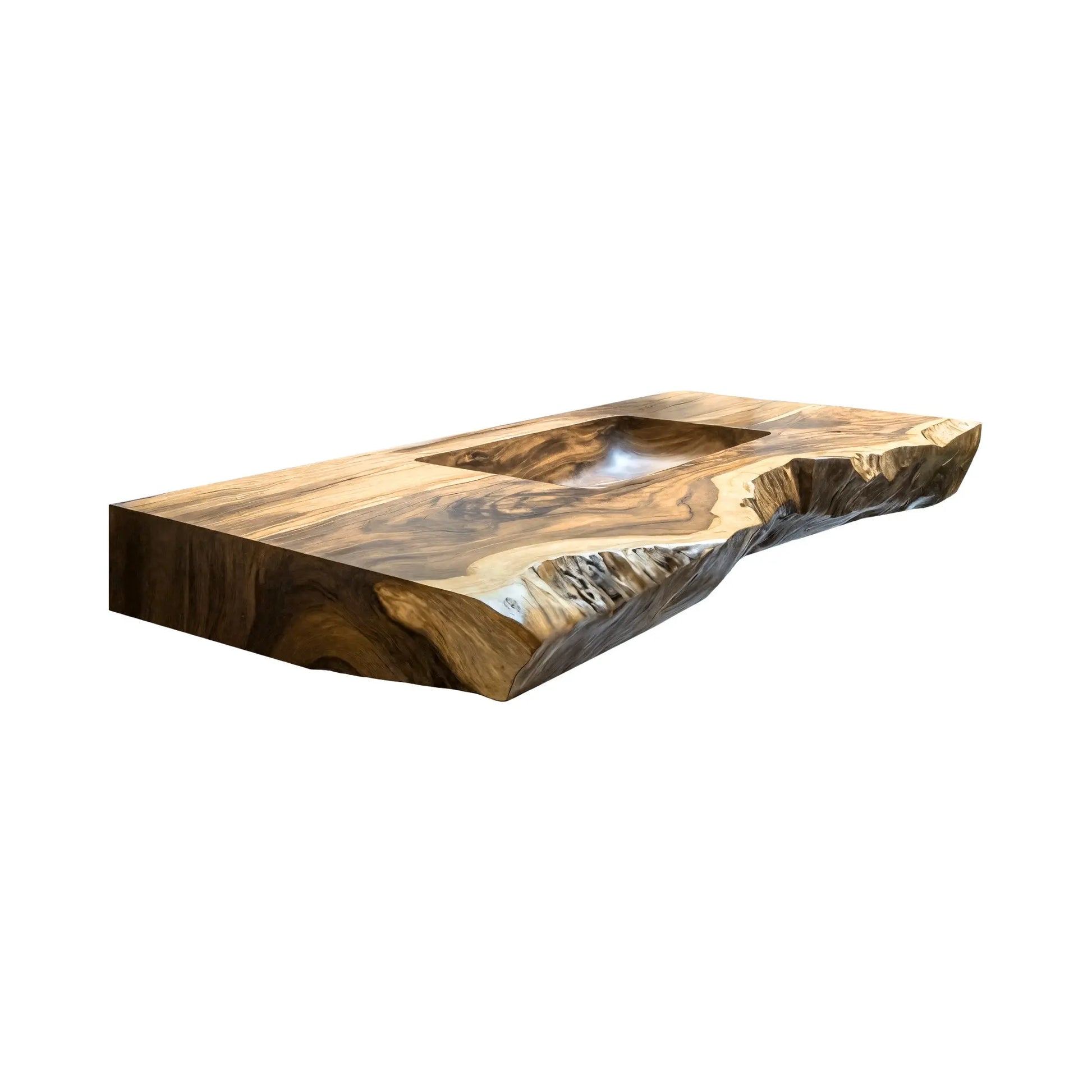 Averra Live Edge Solid Wood Floating Bathroom Vanity with Integrated Sink Lynnsnail