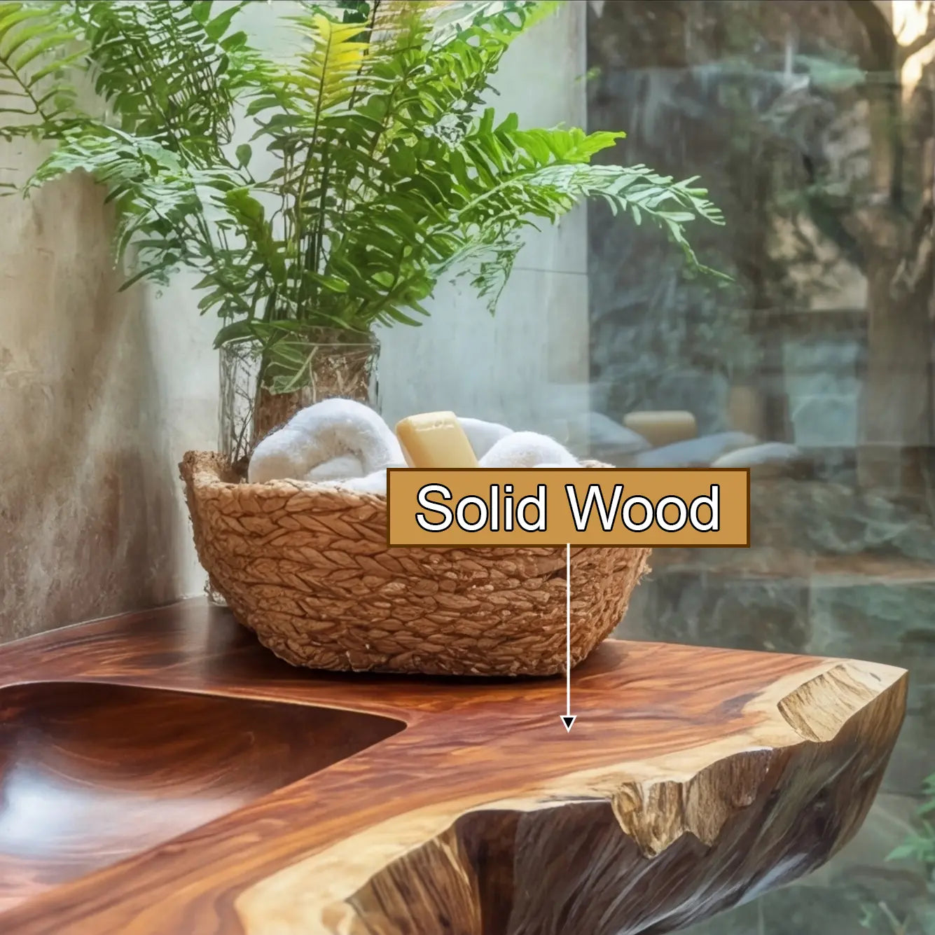 Averra Live Edge Solid Wood Floating Bathroom Vanity with Integrated Sink Lynnsnail