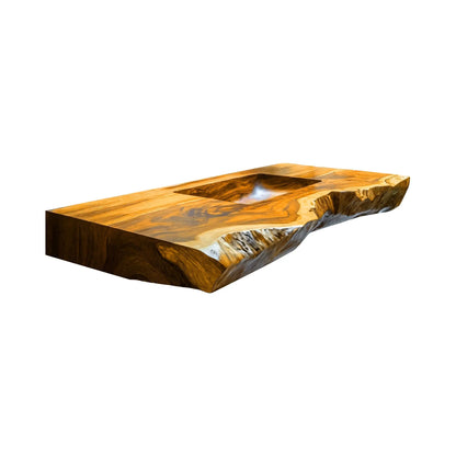 Averra Live Edge Solid Wood Floating Bathroom Vanity with Integrated Sink Lynnsnail