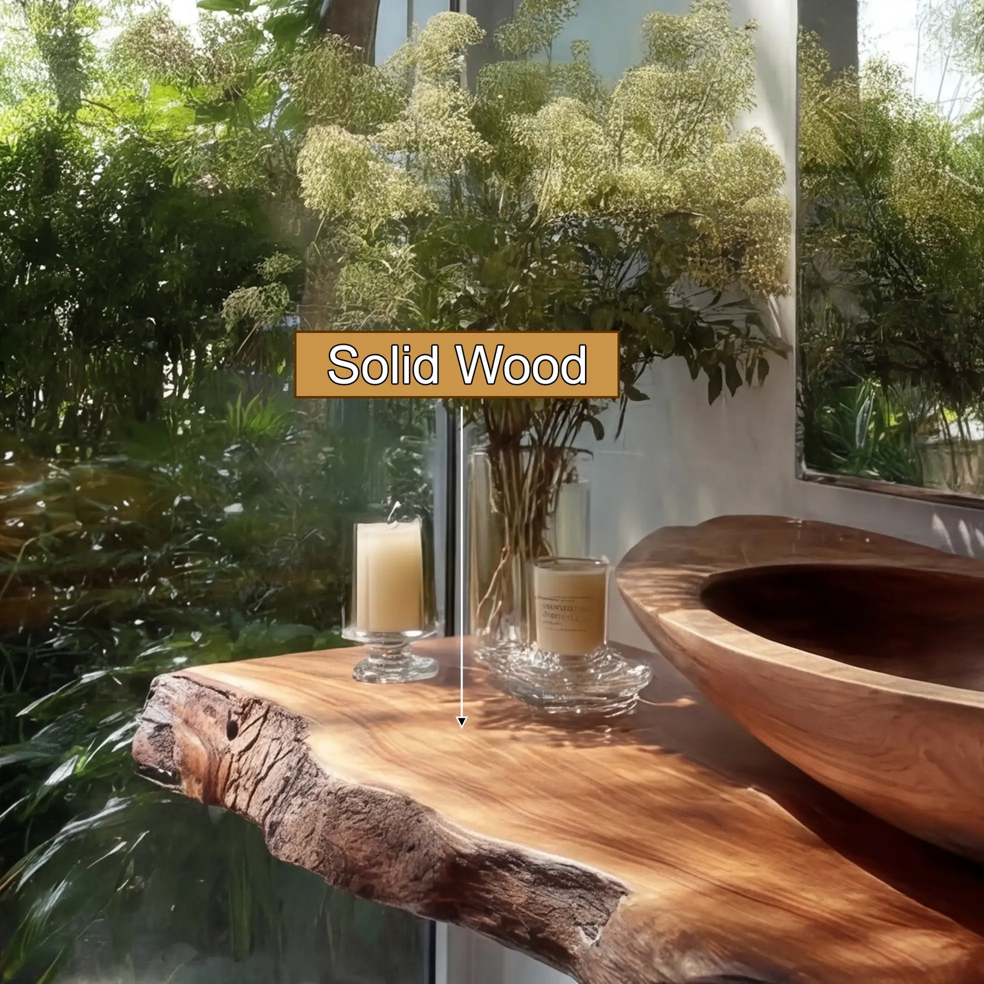 Avrelis Live Edge Solid Wood Floating Bathroom Vanity SPA900423 Lynnsnail