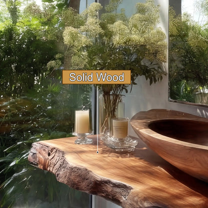 Avrelis Live Edge Solid Wood Floating Bathroom Vanity SPA900423 Lynnsnail