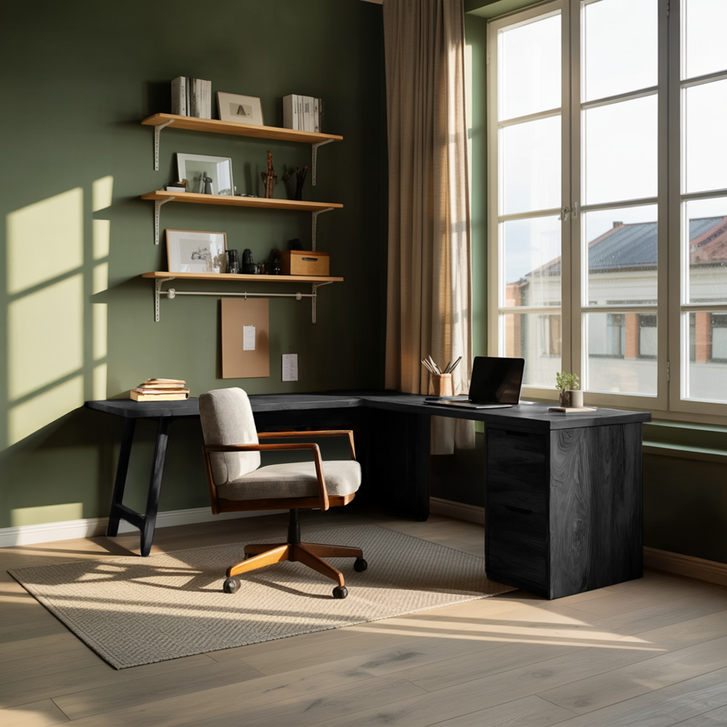 Luxury L Shaped Desk With Drawer For Home Office Lynnsnail