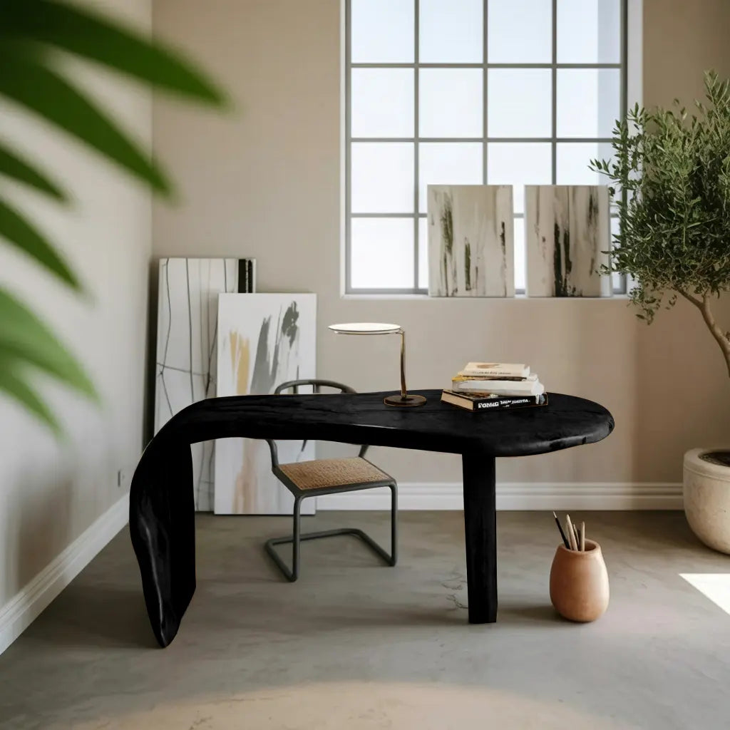 Live Edge Desk With Organic Curved Design For Home Office And Workspace Lynnsnail