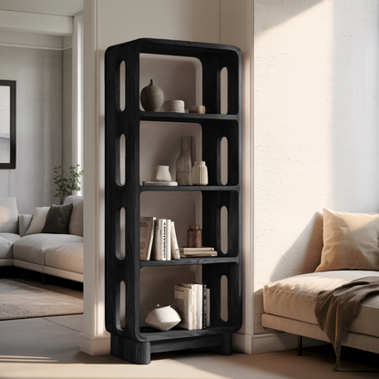 Contemporary Tall Bookshelf For Living Or Bedroom Lynnsnail