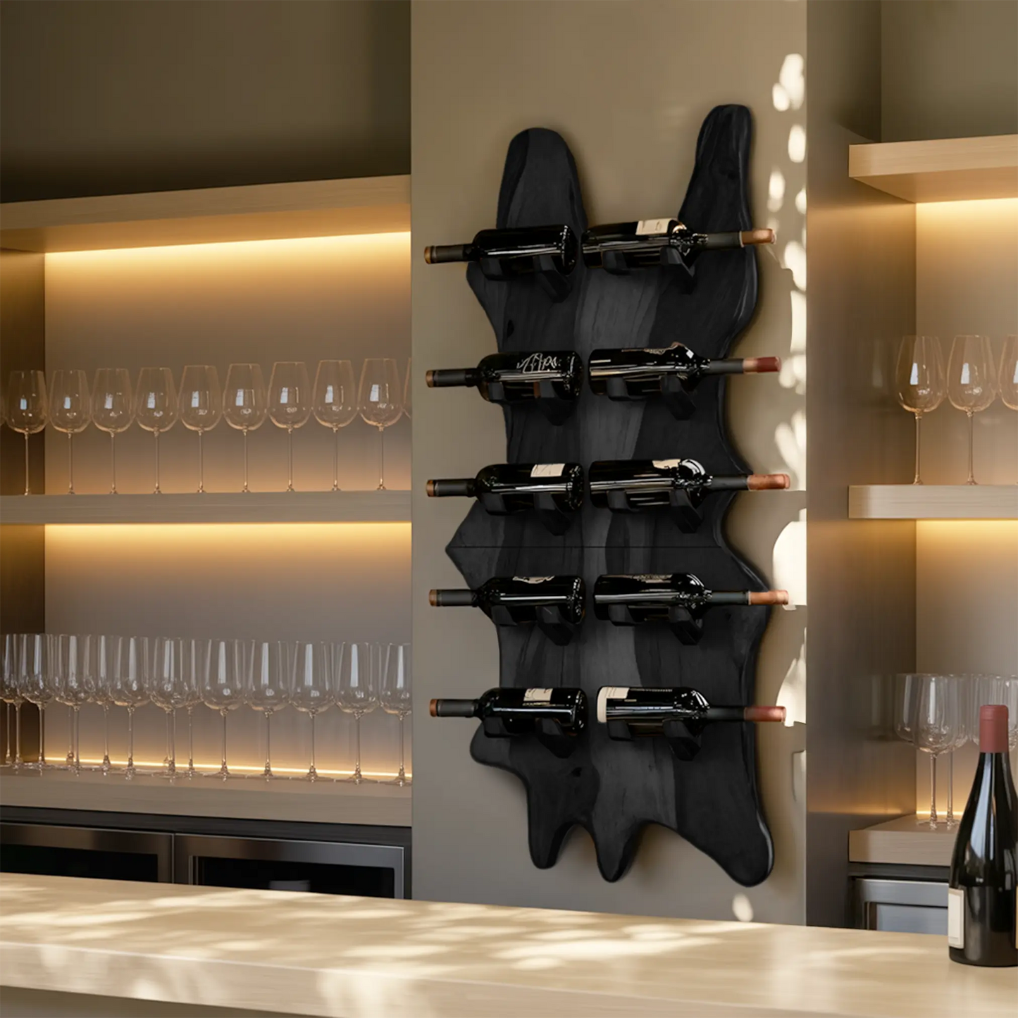 Modern Solid Wood Wine Rack For Bar Decor And Home Display Lynnsnail